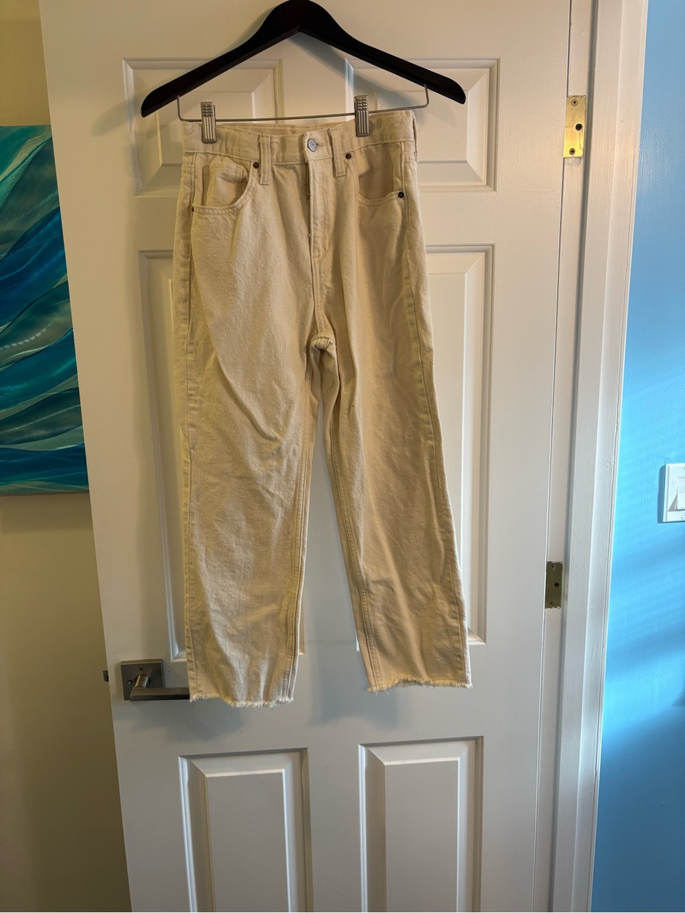 Old Navy Cream Straight-Leg Jeans